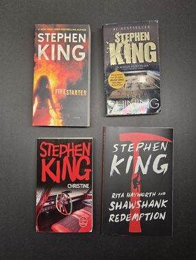 Lot Of 4 Stephen King: Christine, The Shining, Firestarter, Shawshank/Rita